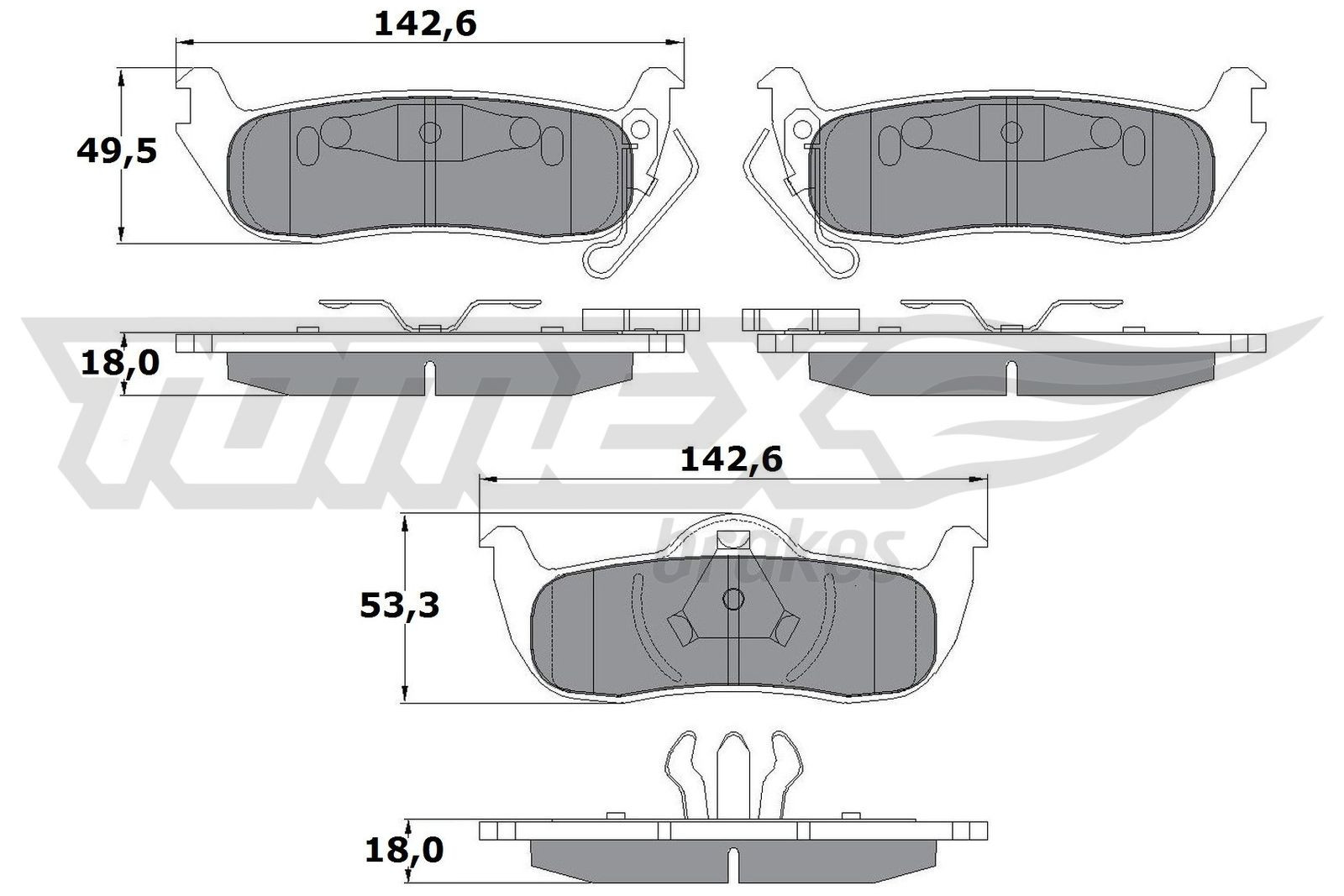 TOMEX Brakes Bremsbelagsatz, Scheibenbremse